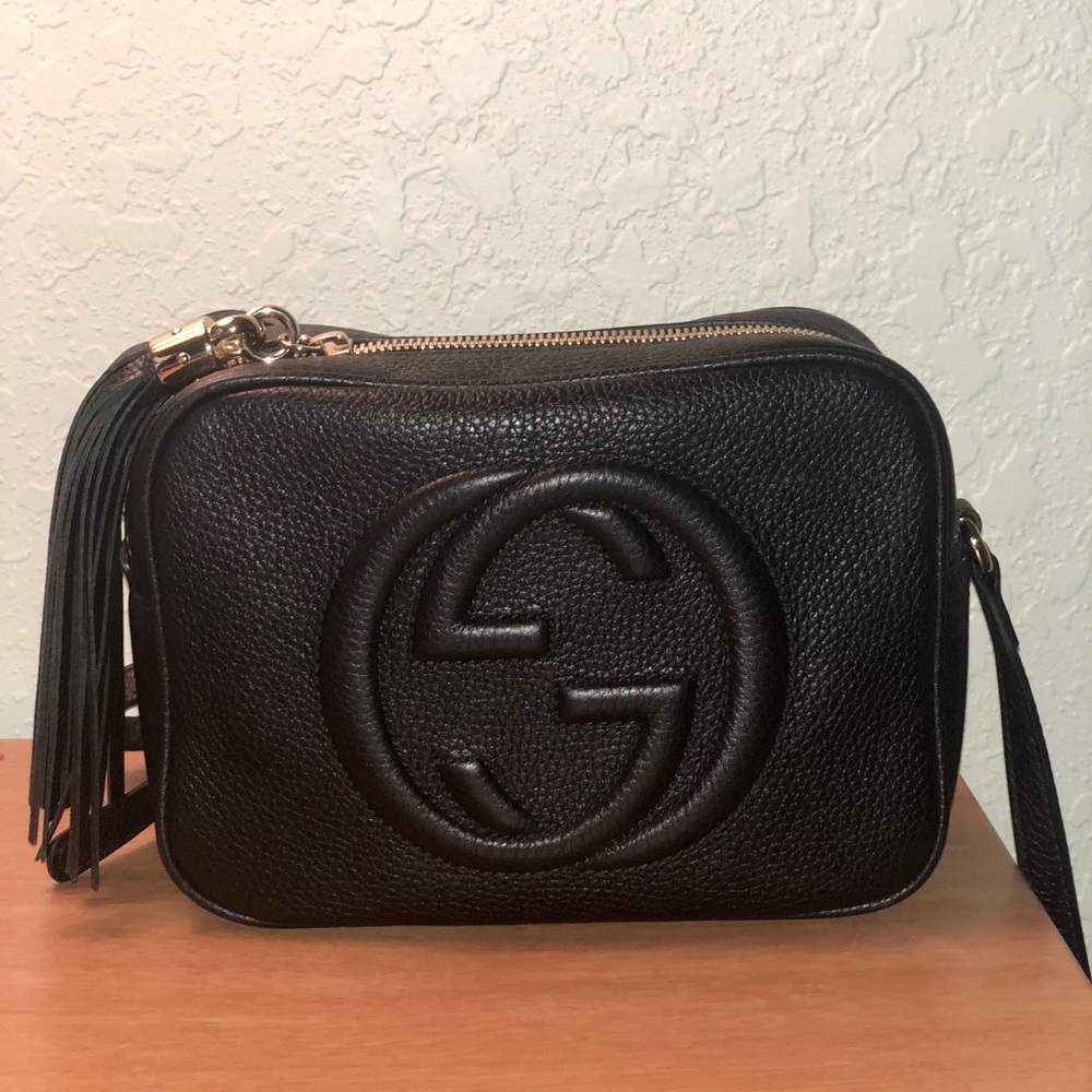 Gucci Soho Disco Leather Crossbody Bag (Black)